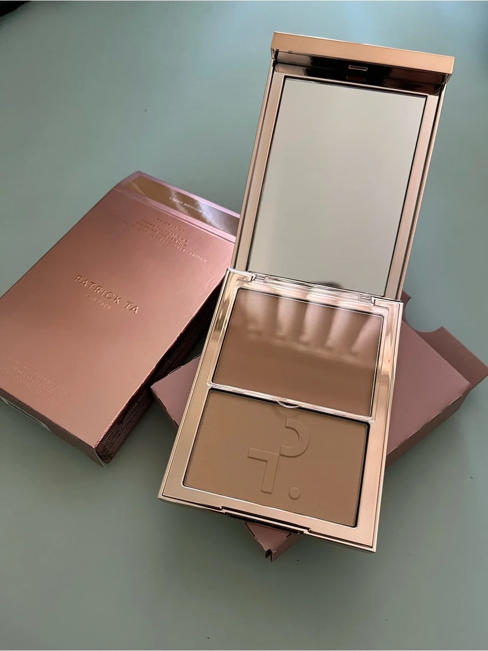 NWT Patrick Ta Major Skin Crème Foundation& Finishing Powder Duo - Light Medium2